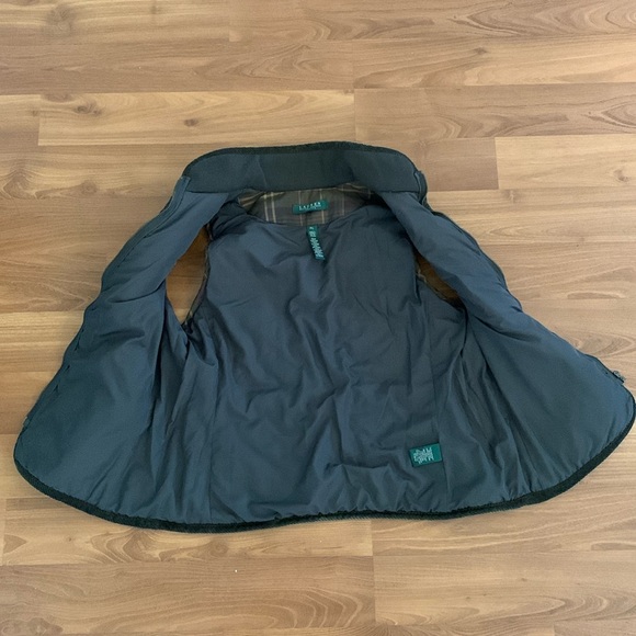 Lauren Ralph Lauren Olive Quilted Plaid Puffer Vest Women’s Size Petite Large - Picture 4 of 16